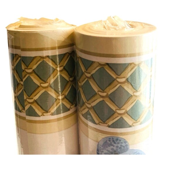 VTG  2 Rolls Ready Pasted Wallpaper Border 5.5 Yds CK4807B Green Floral New - Picture 2 of 4